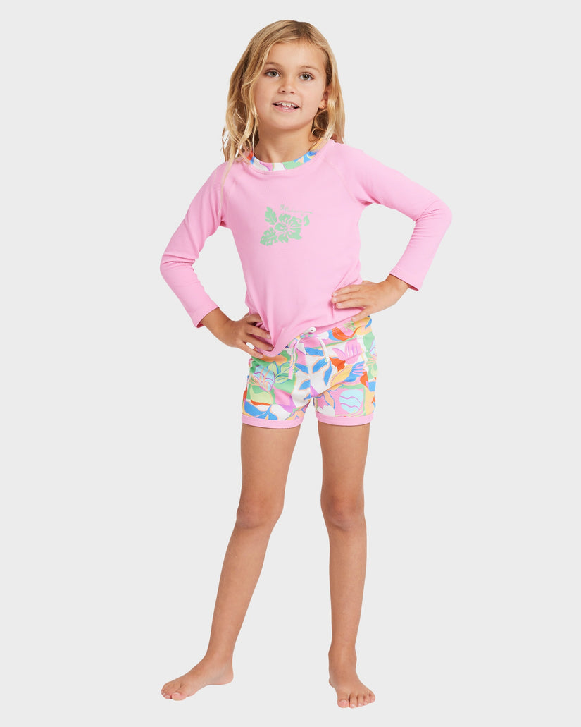 Girls 2-7 Sun Shift Long Sleeve Rash Vest Set