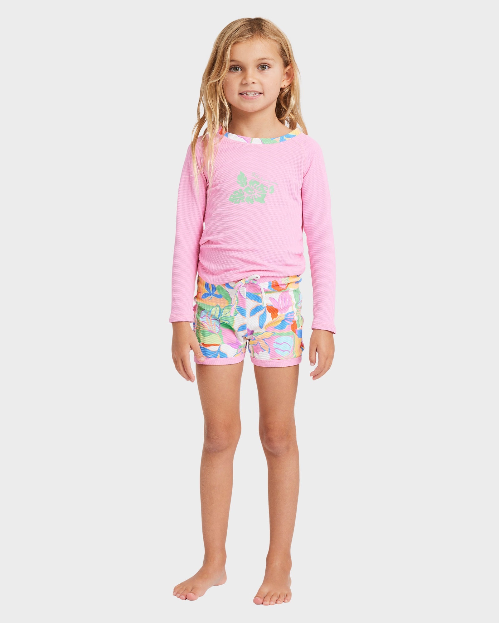 Girls 2-7 Sun Shift Long Sleeve Rash Vest Set