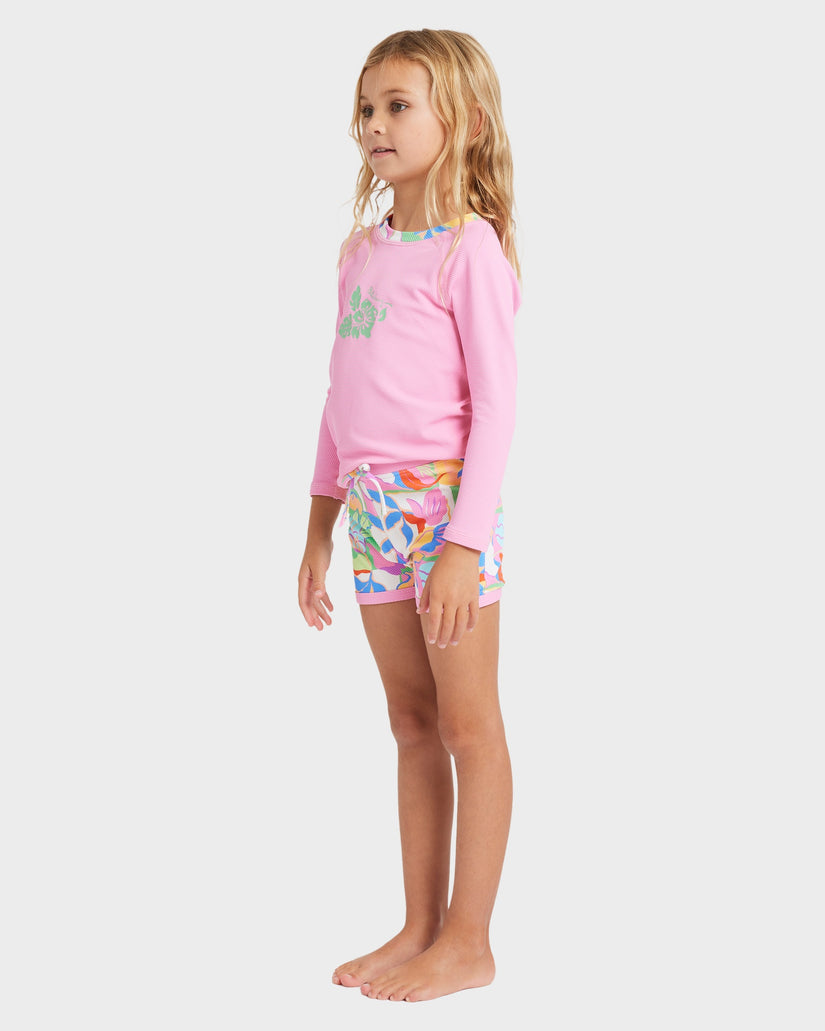 Girls 2-7 Sun Shift Long Sleeve Rash Vest Set