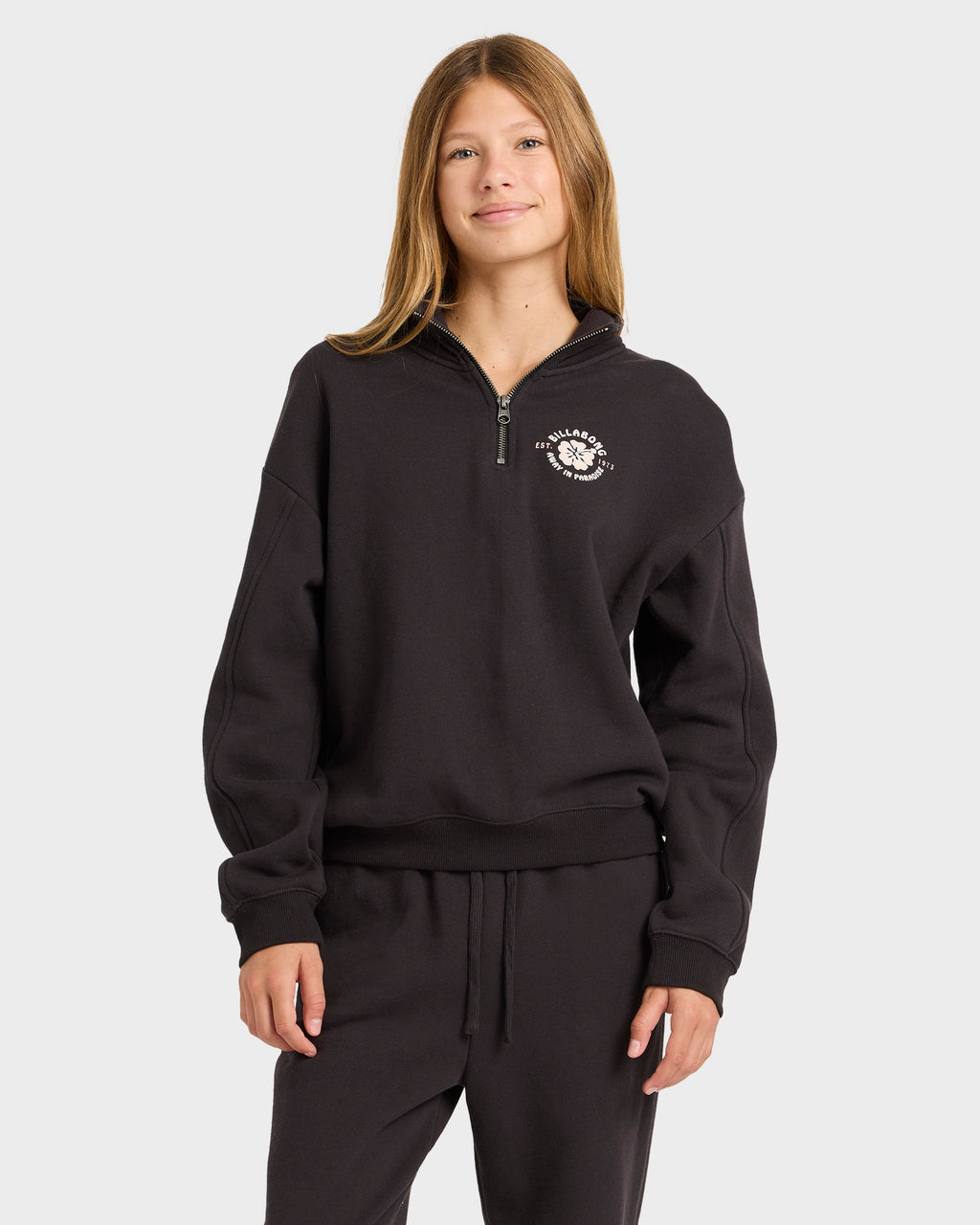 Girls 6-16 Paradise Half Zip Crew Neck