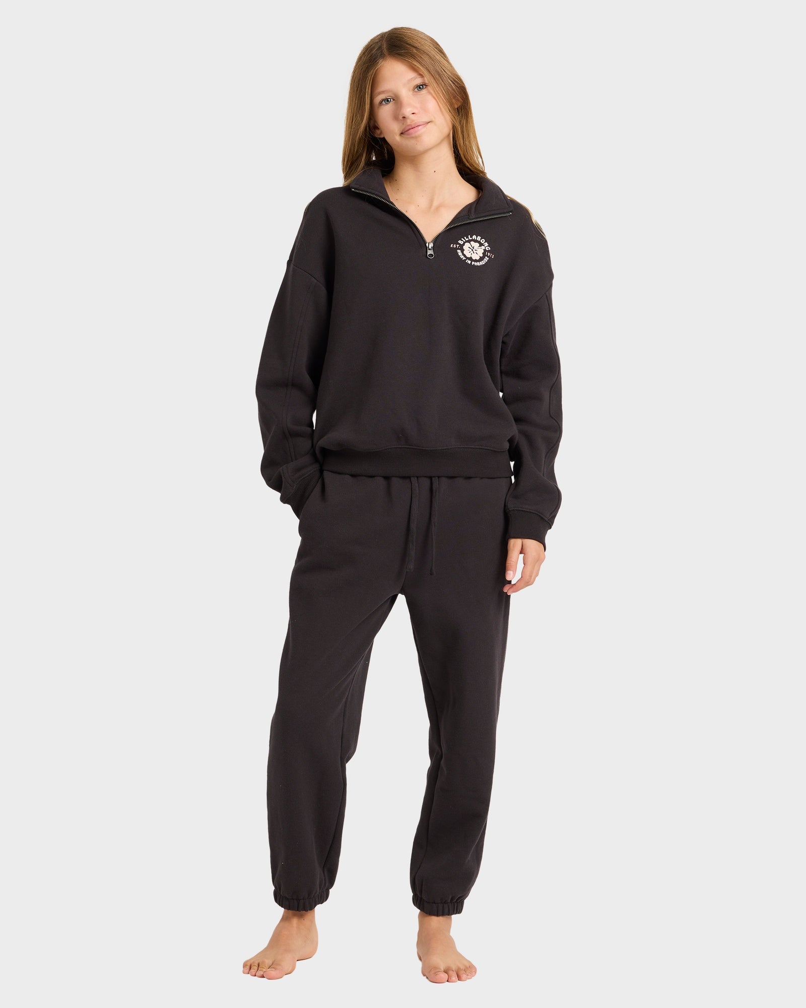 Girls 6-16 Paradise Half Zip Crew Neck