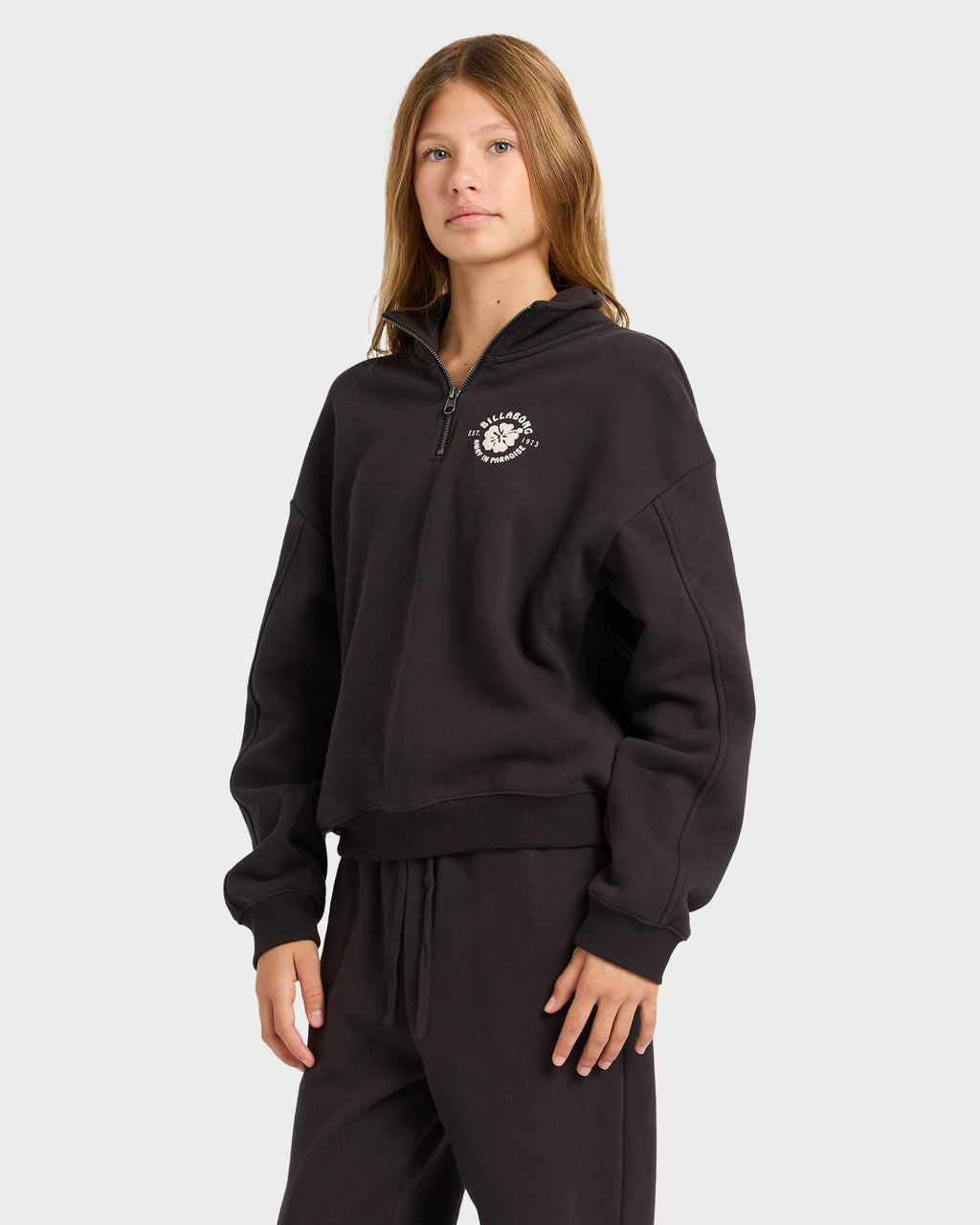 Girls 6-16 Paradise Half Zip Crew Neck