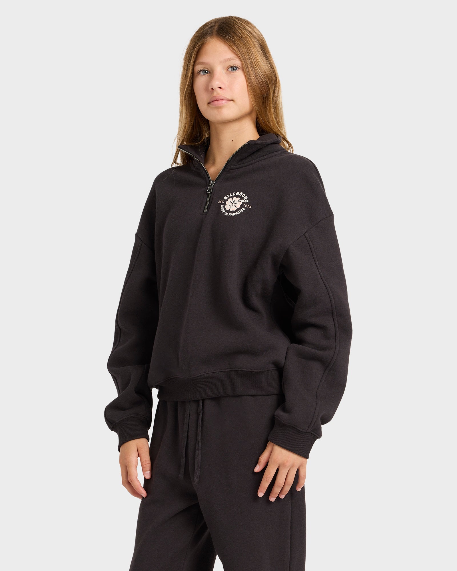 Girls 6-16 Paradise Half Zip Crew Neck