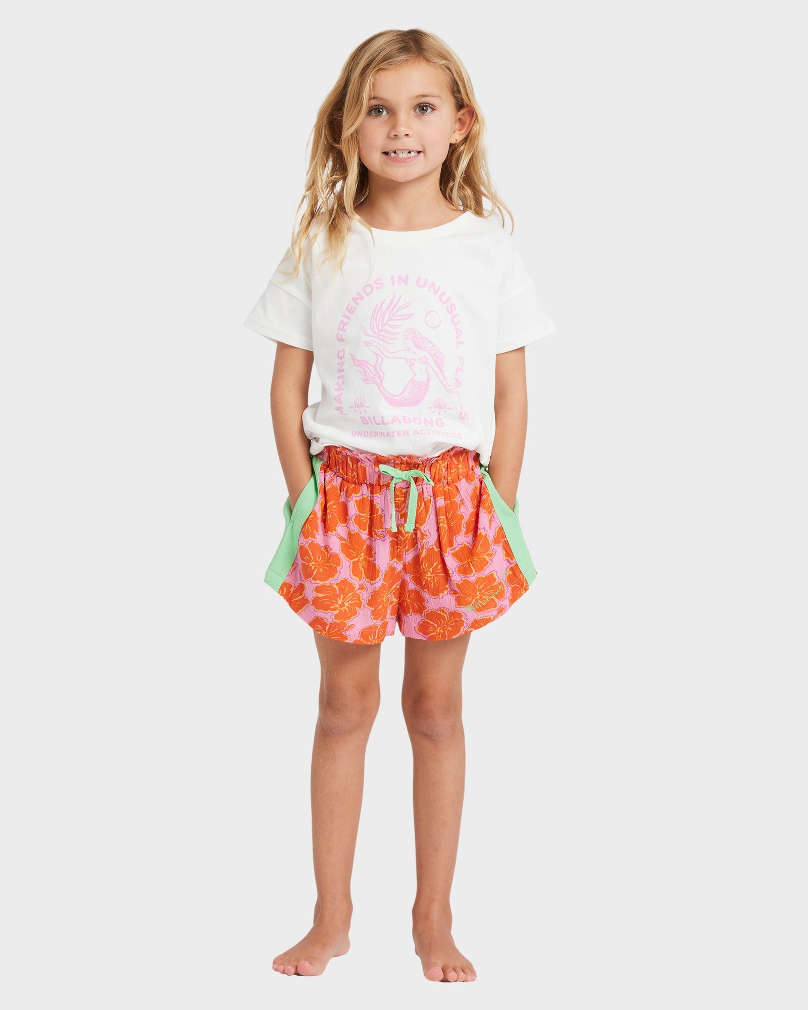 Girls 2-7 Happy Hibiscus Elastic Waist Shorts Girls 2-7 Happy Hibiscus Elastic Waist Shorts