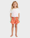 Girls 2-7 Happy Hibiscus Elastic Waist Shorts