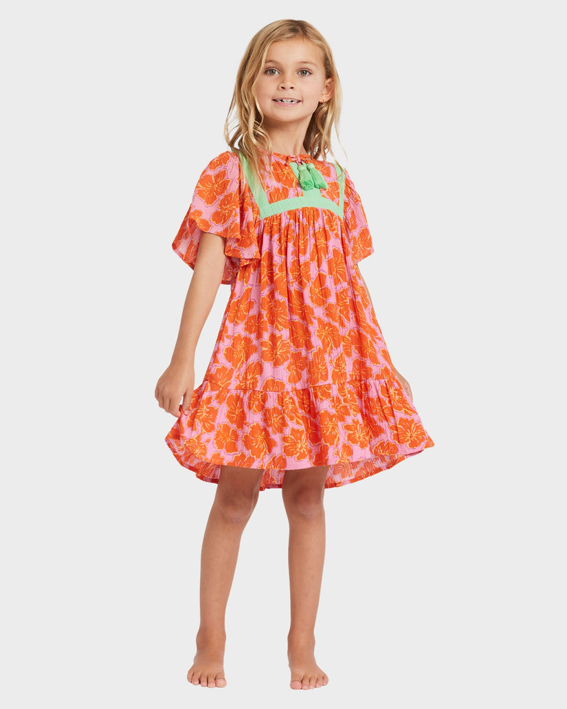 Girls 2-7 Happy Hibiscus Ruffle Top Mini Dress