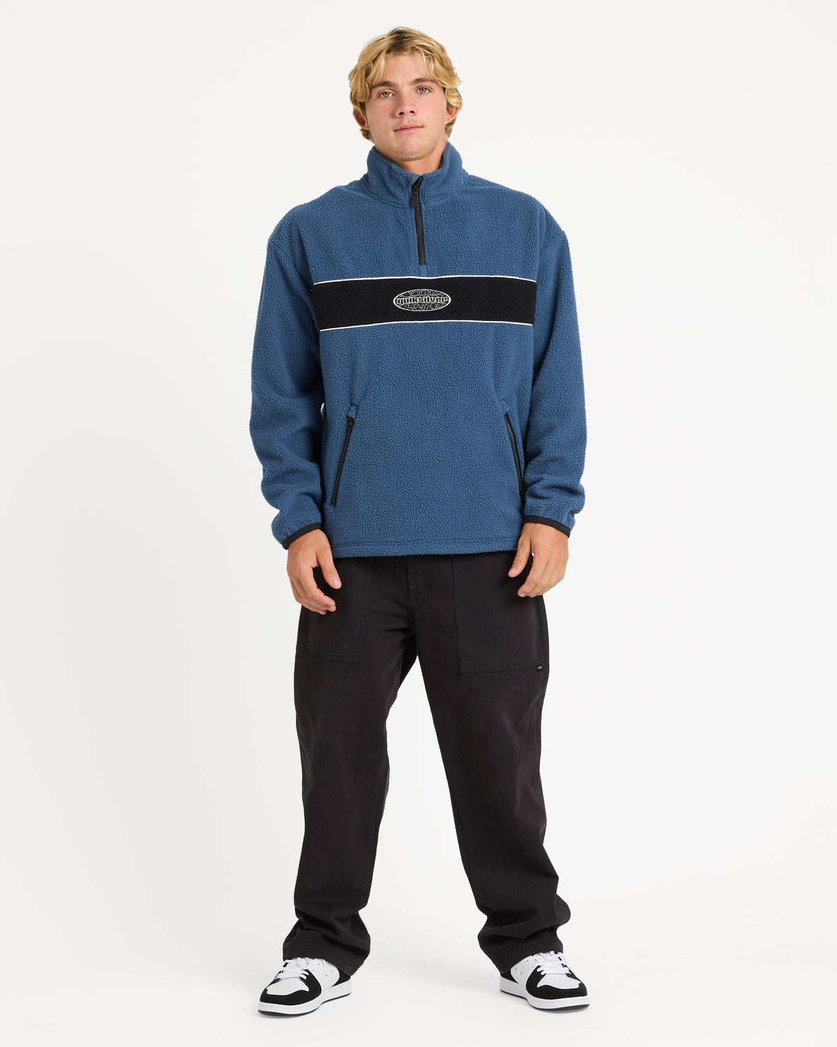 Mens Mercury Panel 1/4 Zip Fleece Jumper