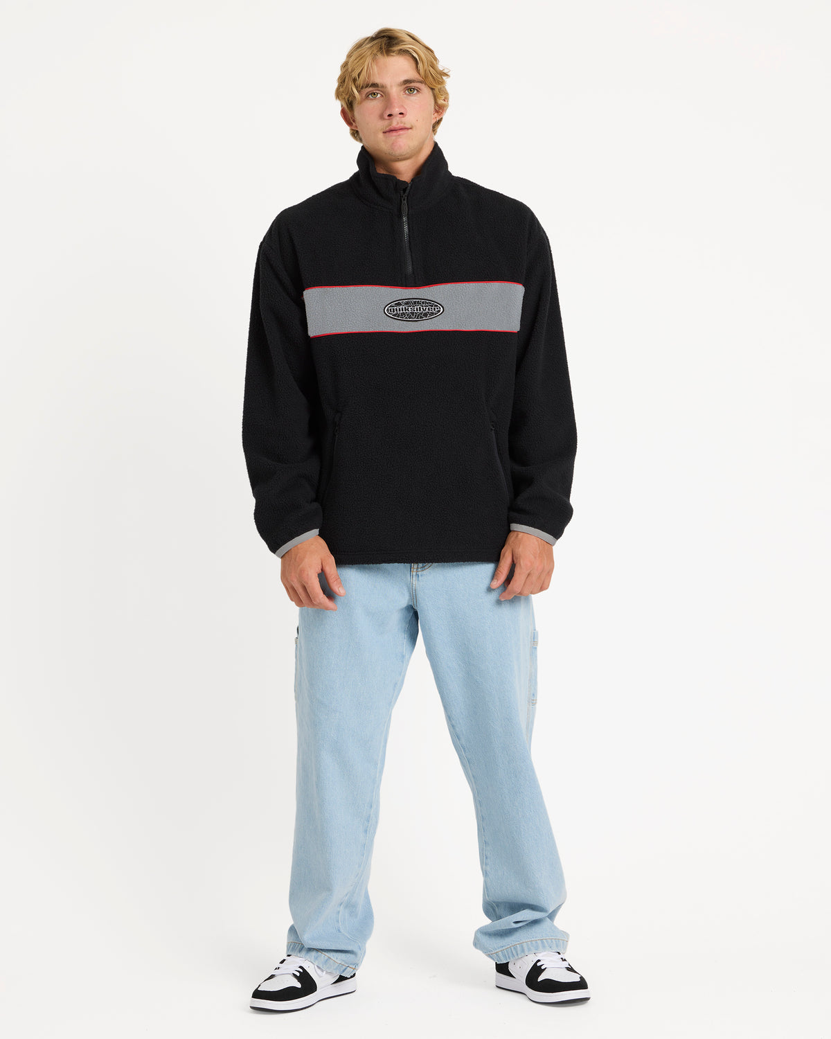 Mens Mercury Panel 1/4 Zip Fleece Jumper