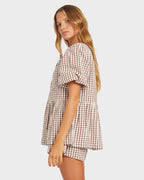 Womens Delilah Check Blouse