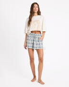 Dylan Check Elastic Waist Shorts