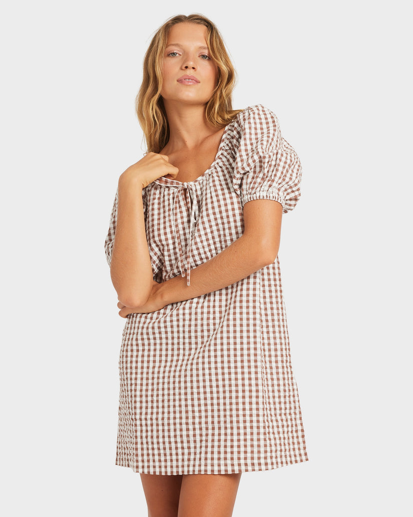 Womens Delilah Check Mini Dress