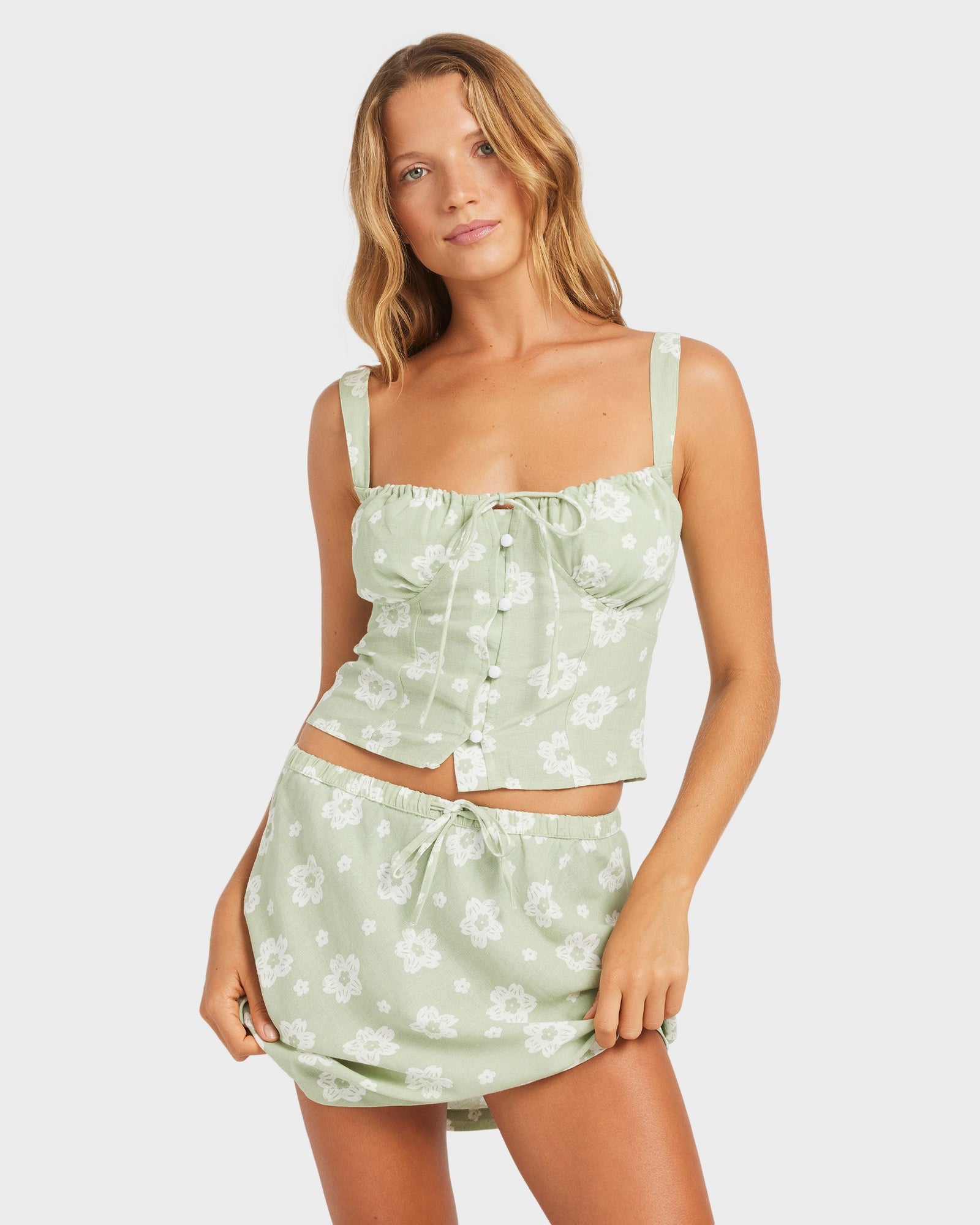 Womens Blossom Bias Mini Skirt