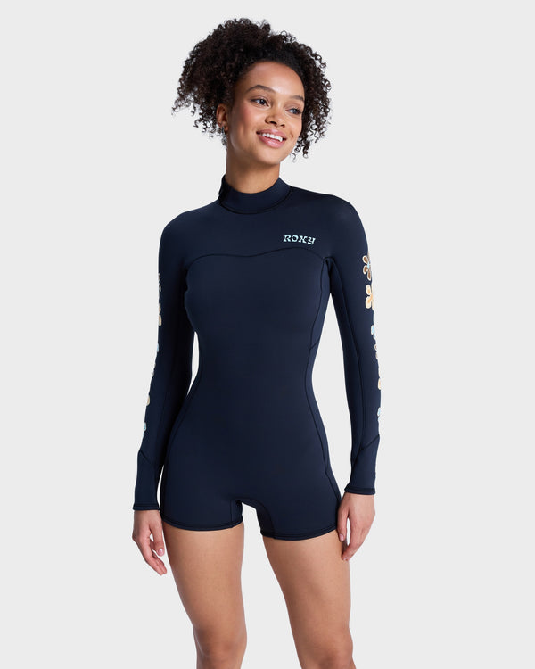 Womens 2mm Swell Back Zip Natural Long Sleeve Springsuit