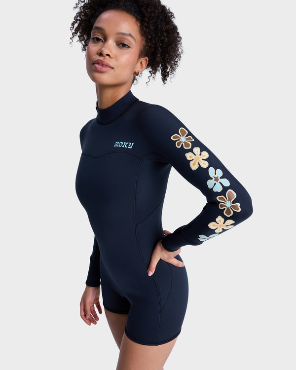 Womens 2mm Swell Back Zip Natural Long Sleeve Springsuit