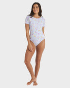 Womens Wildflower Short Sleeve One Piece Simsuit