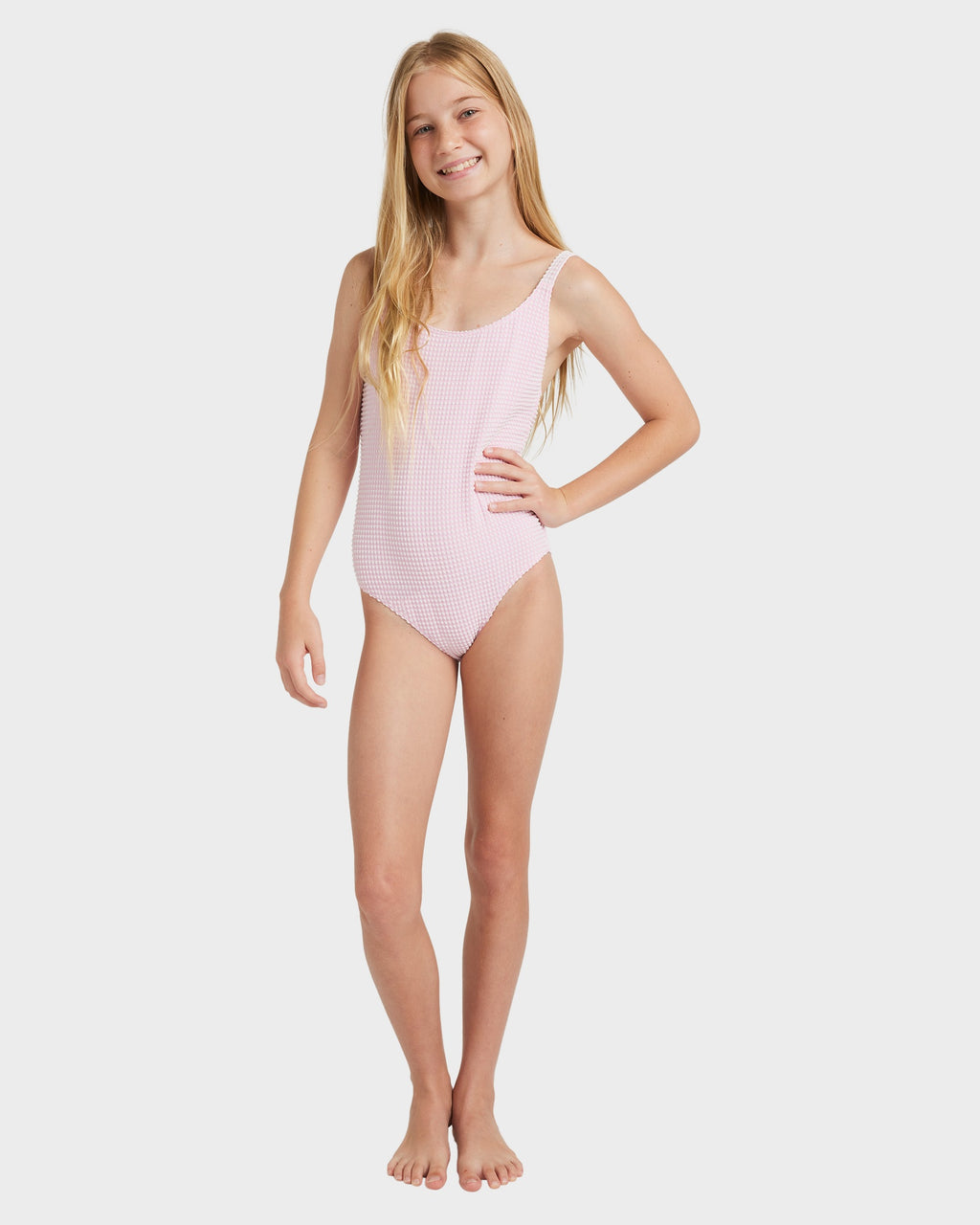 Girls 8-16 Daisy Check One Piece