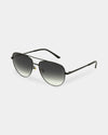 Womens Solana Metal Frame Dark Grey Aviator Sunglasses
