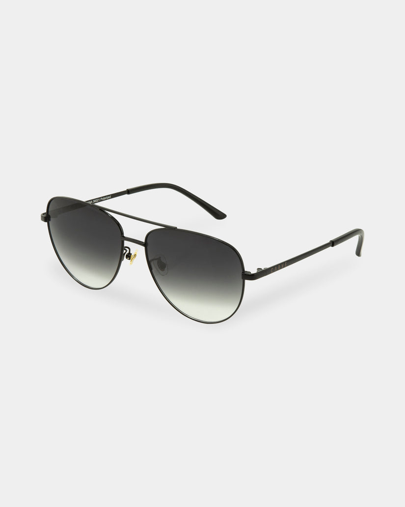 Womens Solana Metal Frame Dark Grey Aviator Sunglasses