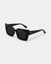 Womens Finley Matte Black Grey Square Sunglasses