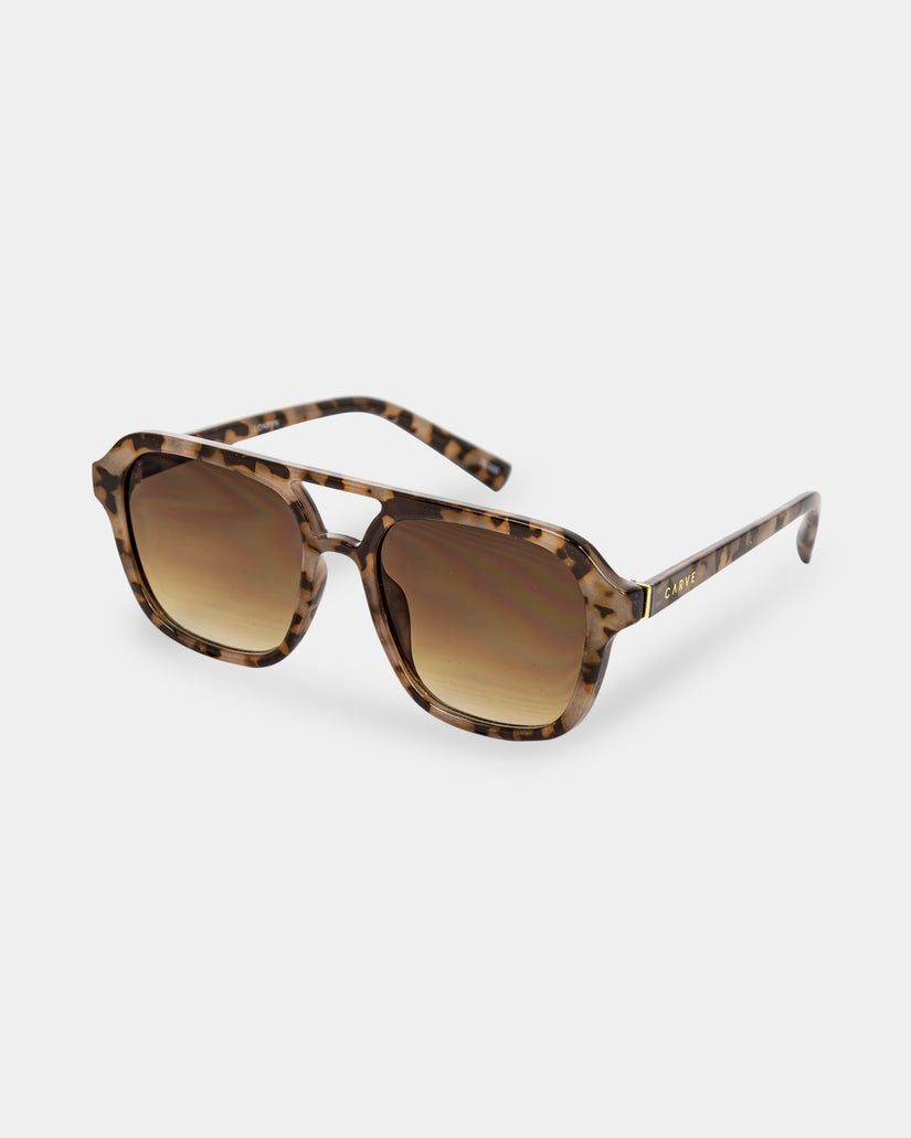 Womens Londyn Gloss Milky Tort Brown Square Sunglasses