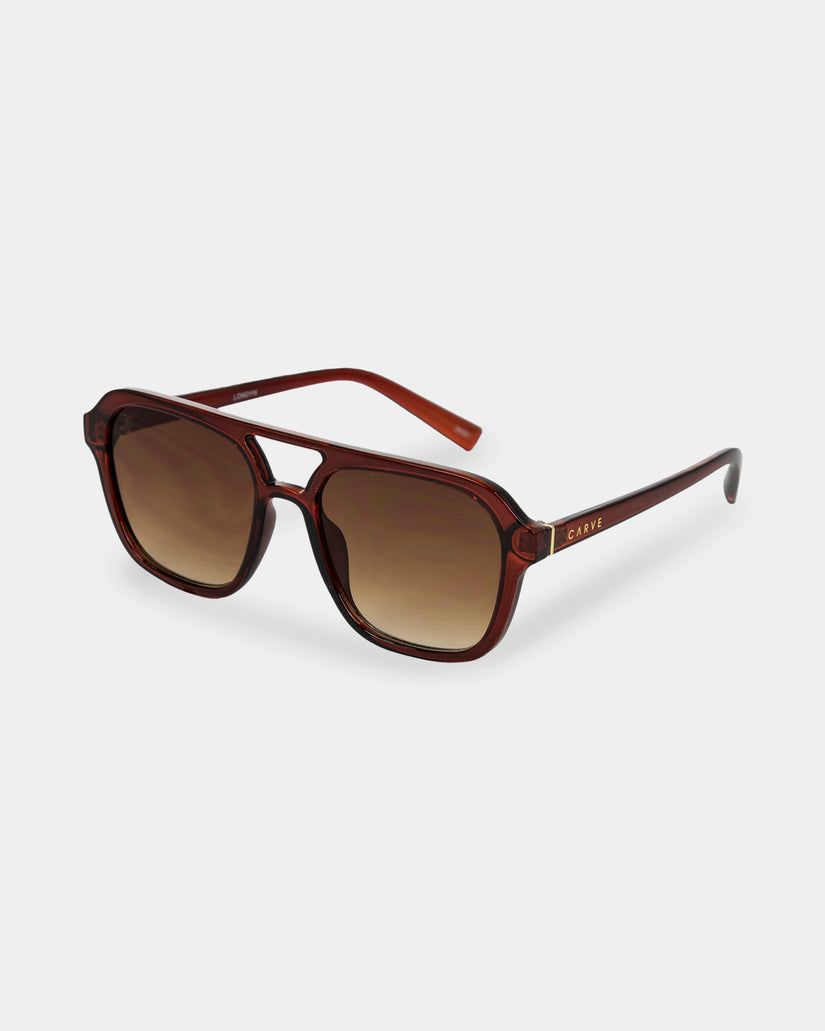 Londyn Crystal Pecan Nrown Square Sunglasses