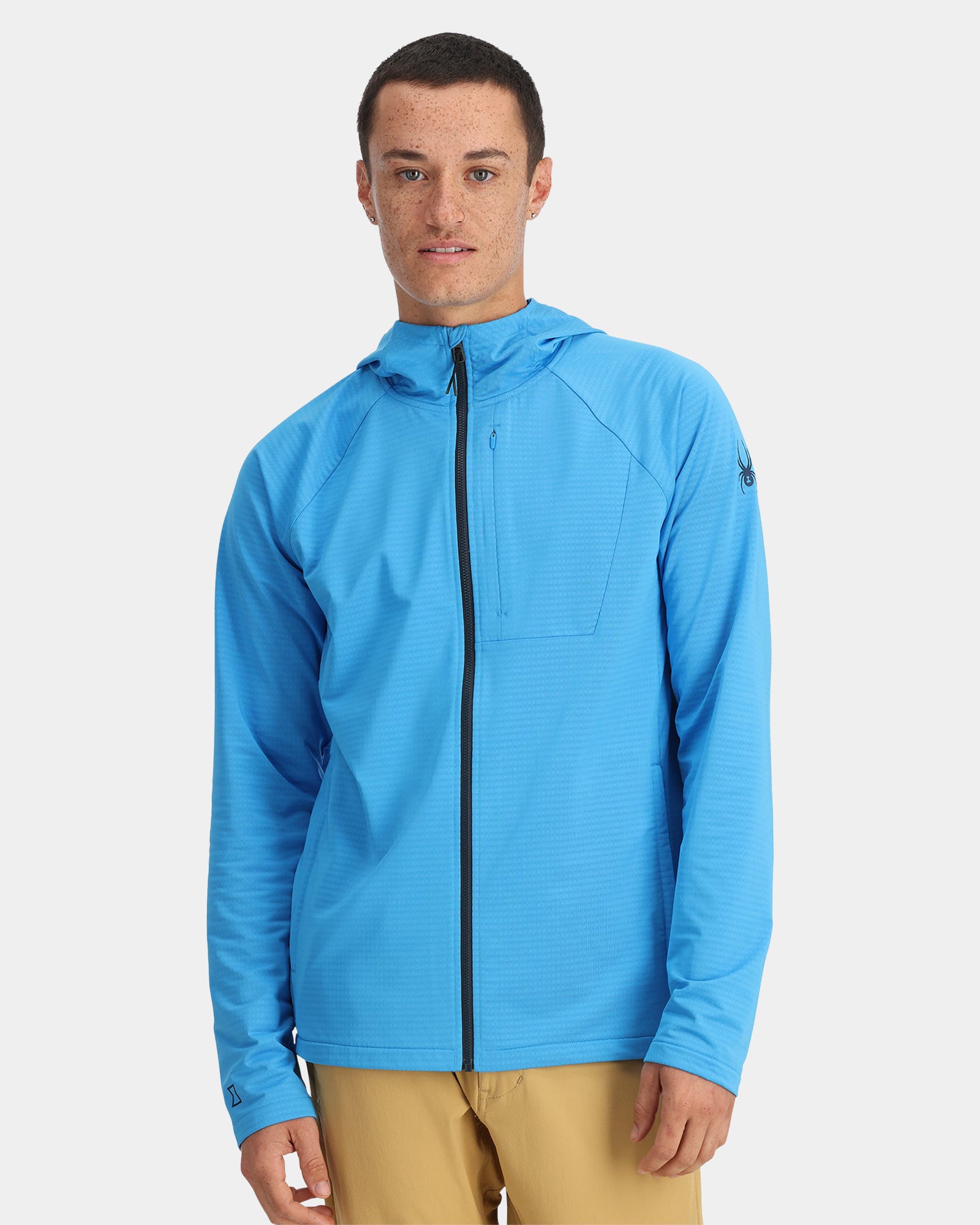 Mens Gridweb Zip Up Hooded Jacket
