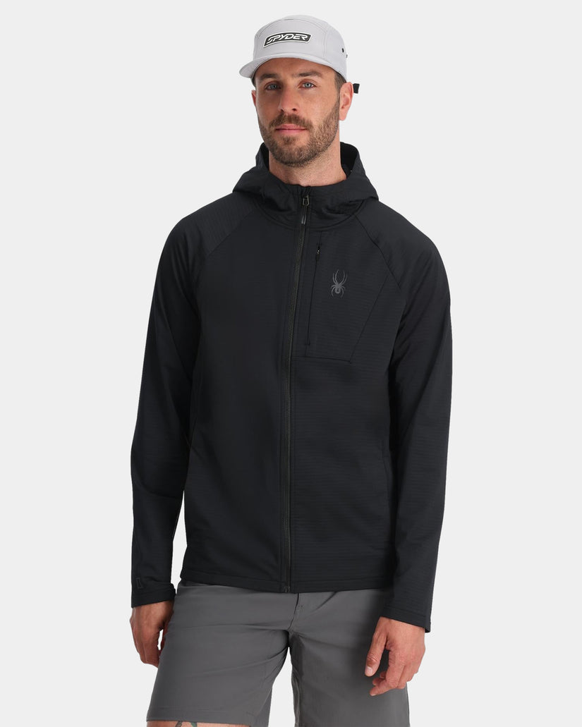 Mens Gridweb Zip Up Hooded Jacket