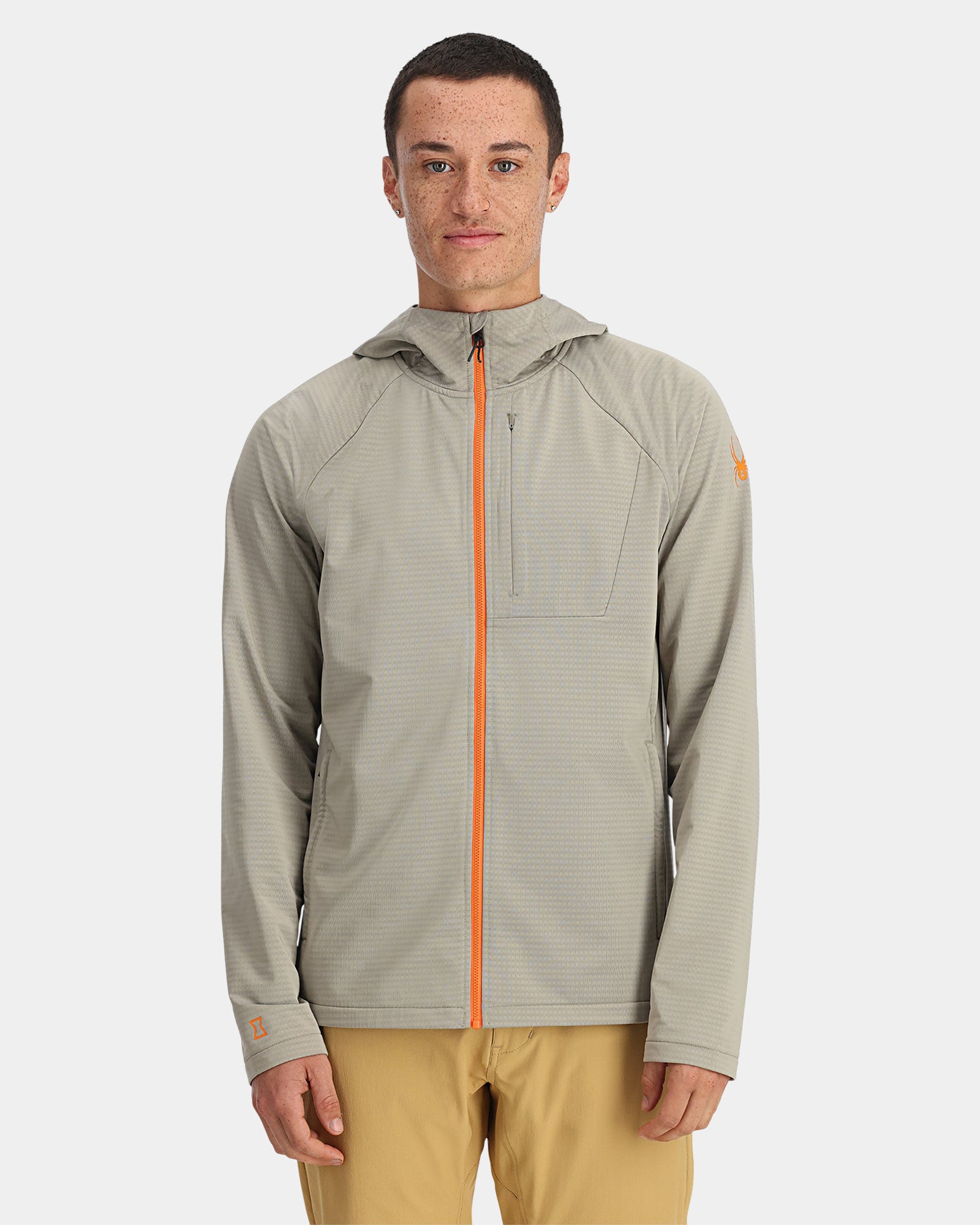 Mens Gridweb Zip Up Hooded Jacket
