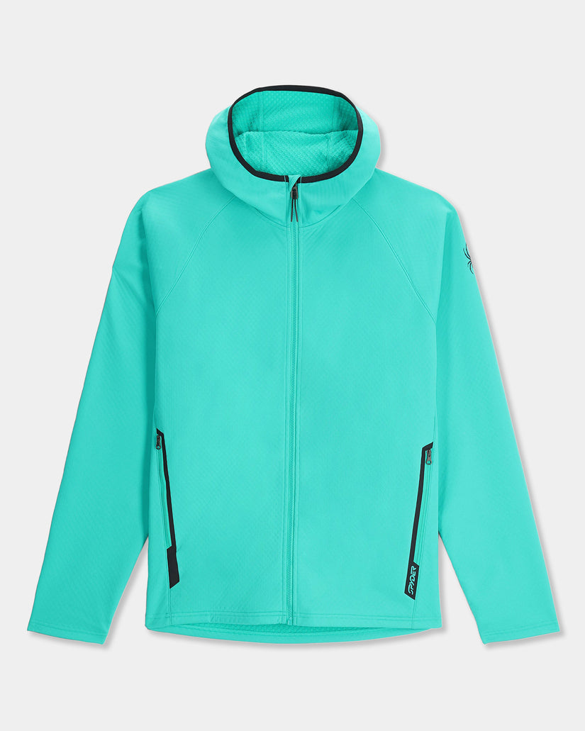 Mens Gridweb Shellfleece Zip Up Hoodie