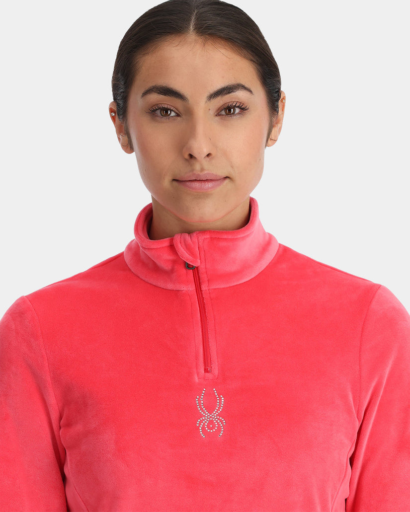Womens Shimmer Bug Half Zip Fleece Jumper