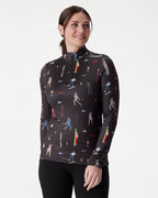Womens Vivid Half-Zip Crew Neck