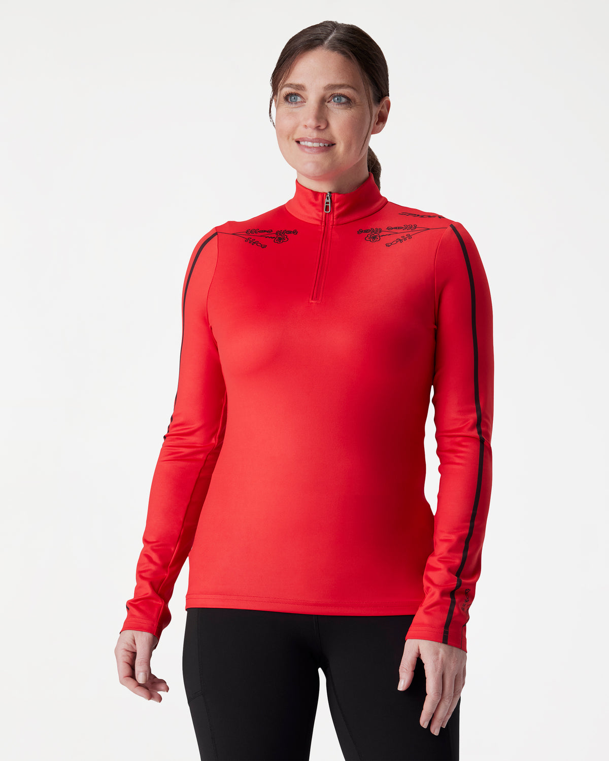 Womens Vivid Half-Zip Crew Neck