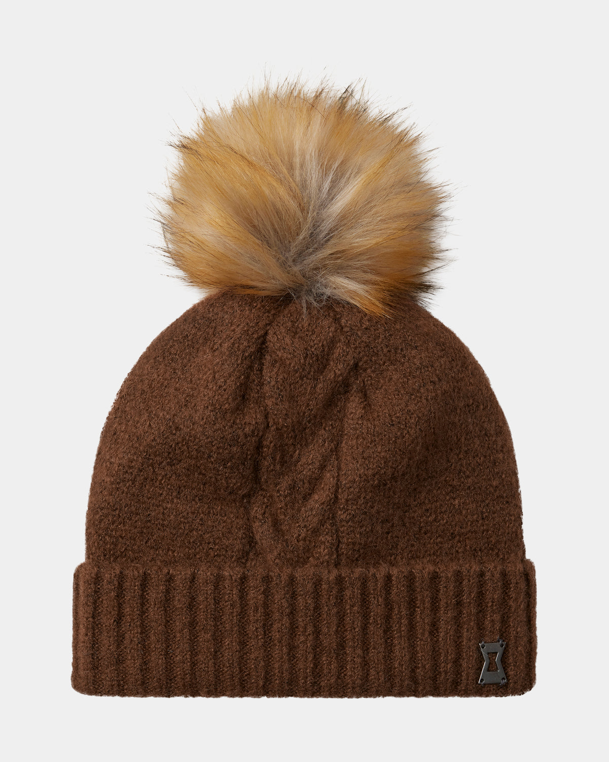 Womens Plait Pom Hat