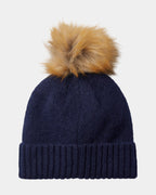 Womens Plait Pom Hat