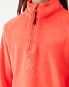 Big Girls Shimmer Bug Half-Zip Long Sleeve Tops