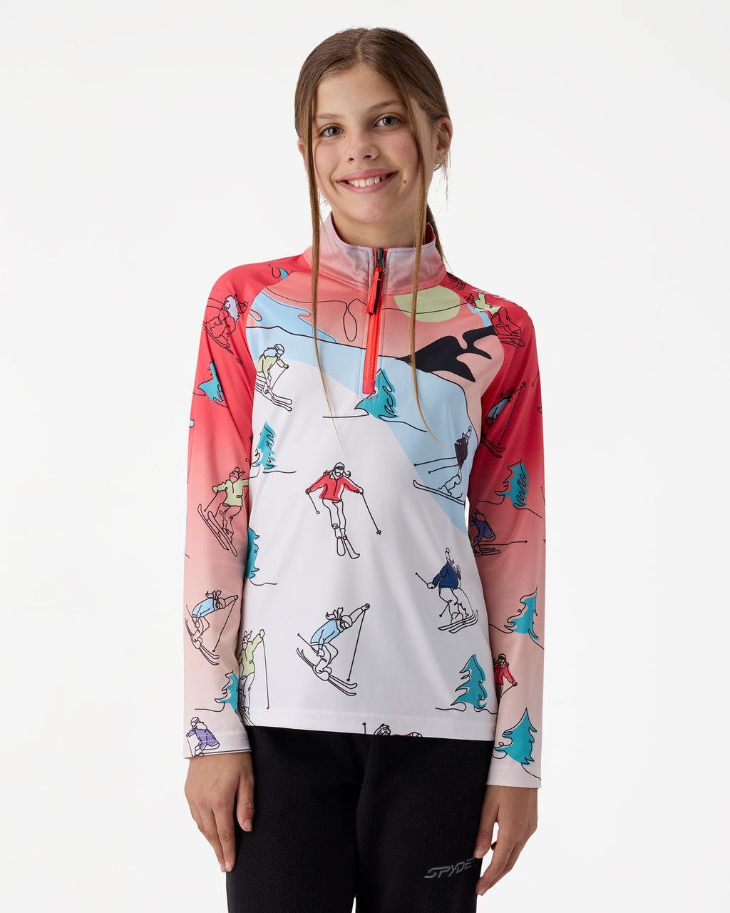 Big Girls Surface Half-Zip Long Sleeve Tops