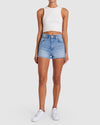 Womens A High Relaxed Denim Short