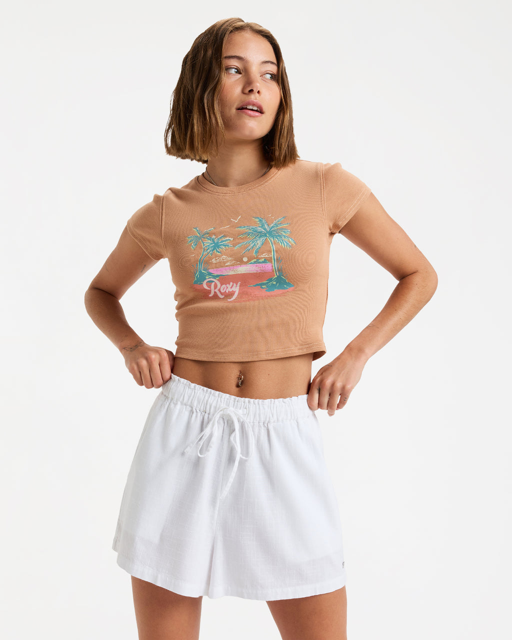 Womens Place To Elastic Waist Shorts