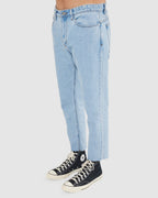 Mens Cropped Straight Denim Jeans