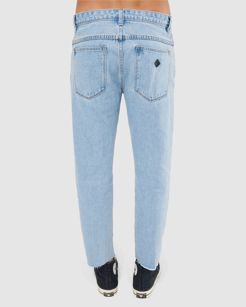 Mens Cropped Straight Denim Jeans