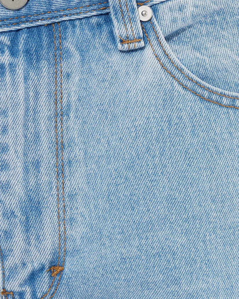 Mens Cropped Straight Denim Jeans