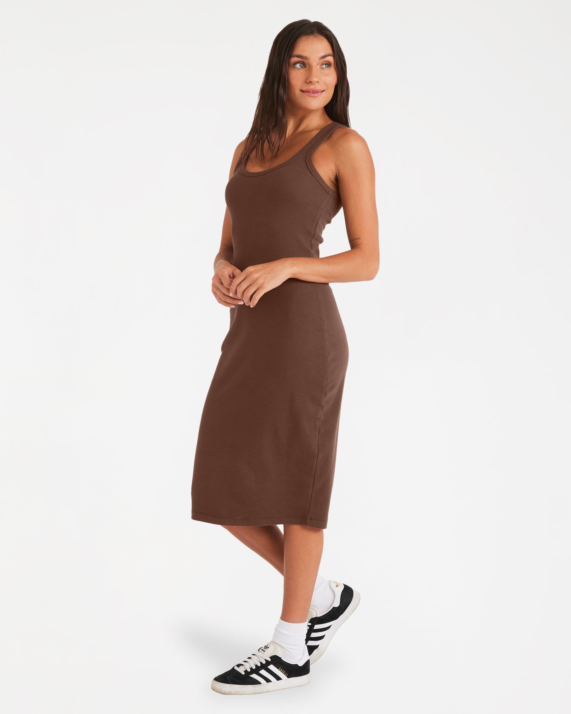 Women Base Rib Midi Dress