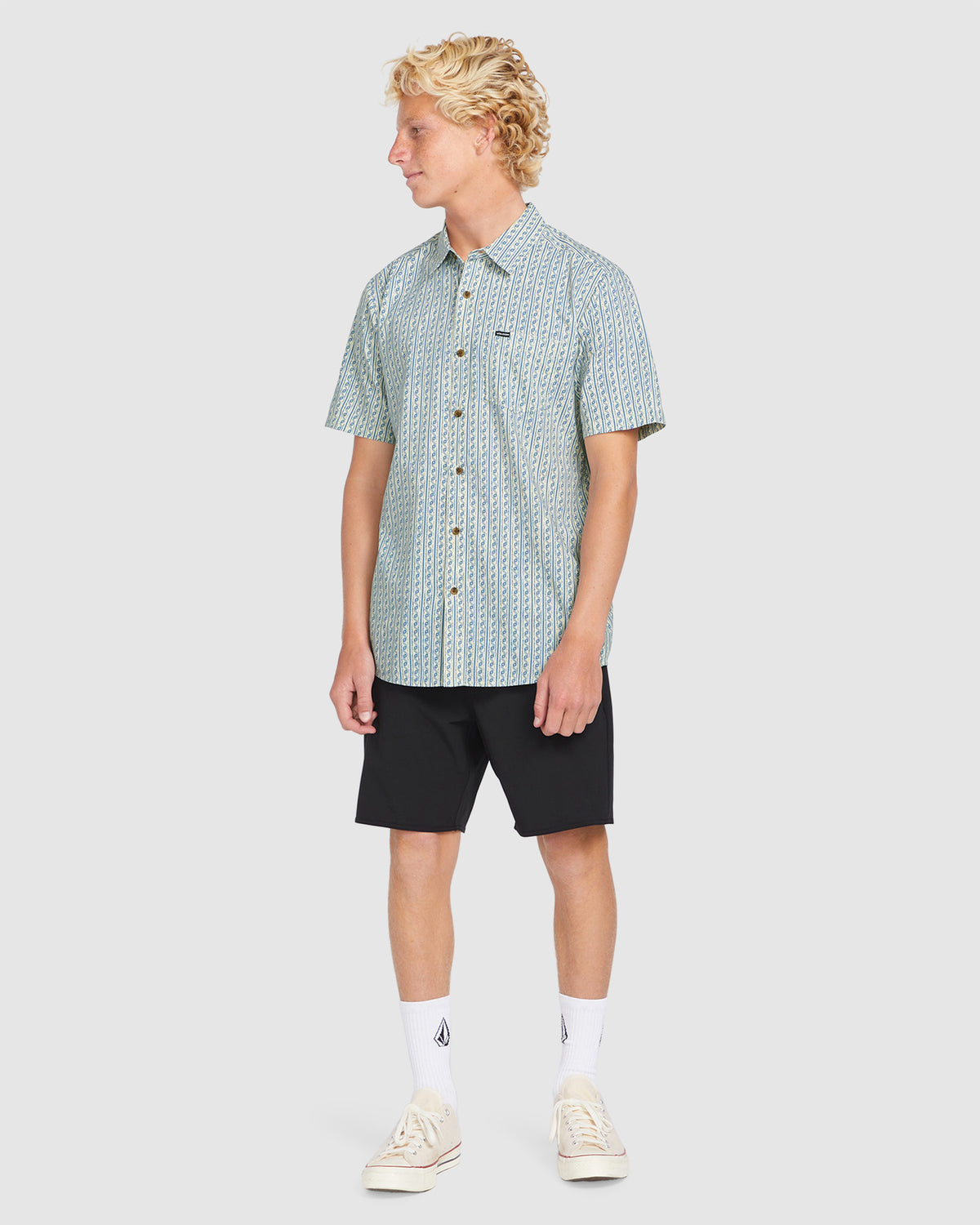 Mens Scaller Stone Woven Short Sleeve Shirt
