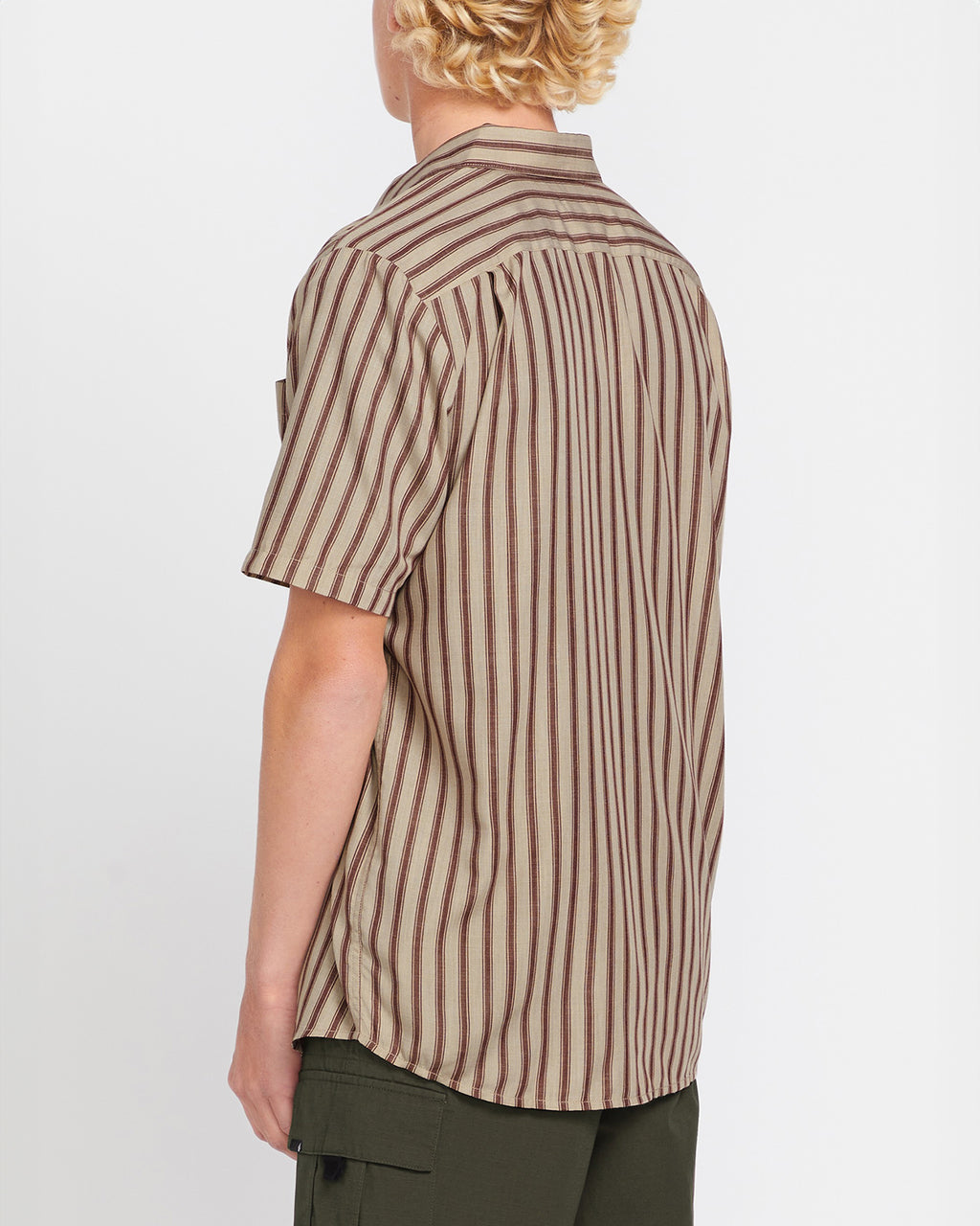 MENS ARVOSTRIPE WOVEN SHORT SLEEVE TOP