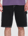 Mens Labored Denim Utility Denim Short