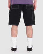 Mens Labored Denim Utility Denim Short