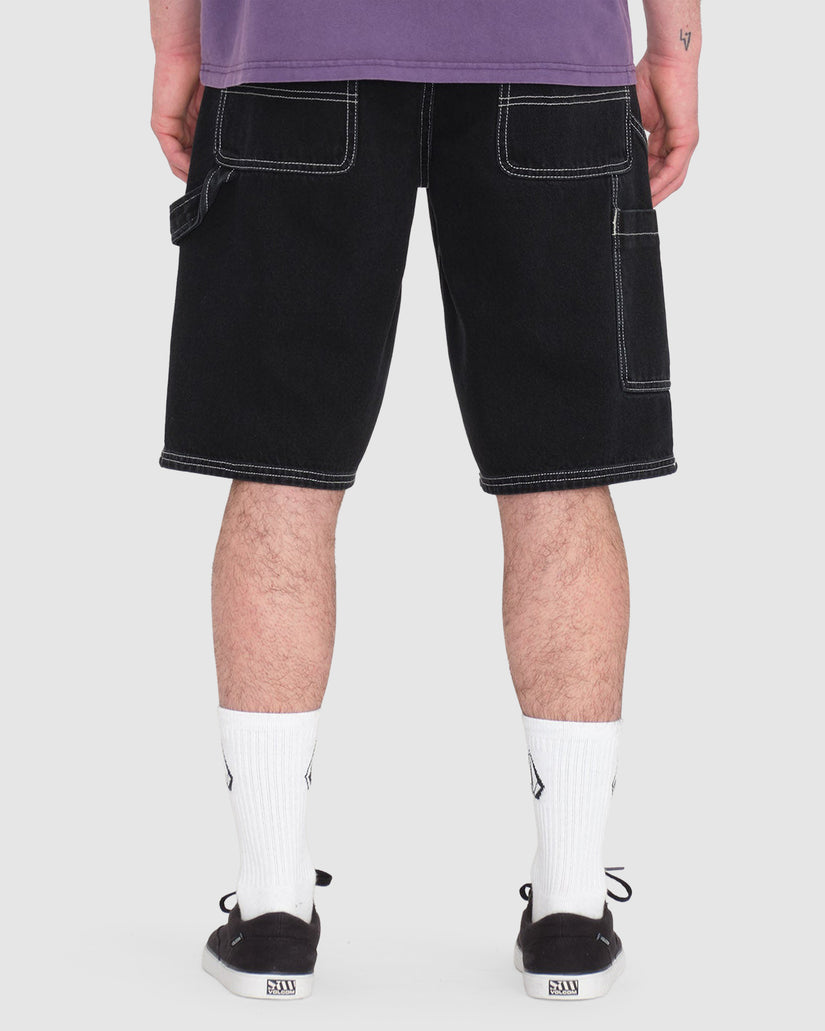 Mens Labored Denim Utility Denim Short