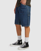 Mens Labored Denim Utility Denim Short
