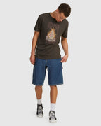Mens Labored Denim Utility Denim Short