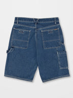 Mens Labored Denim Utility Denim Short